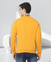 HiFlyers Mens Yellow Slim Fit Solid Cotton Fleece Sweatshirt