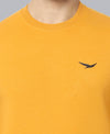 HiFlyers Mens Yellow Slim Fit Solid Cotton Fleece Sweatshirt