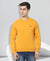 HiFlyers Mens Yellow Slim Fit Solid Cotton Fleece Sweatshirt