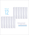 T.T. Mens Formal 100% Cotton Handkerchief In White With Colorful Stripes Pack Of 12