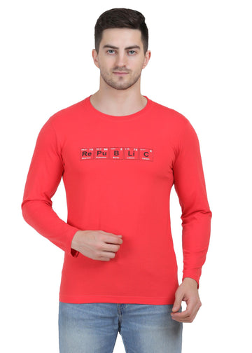 Hiflyers Mens Coral Regular Fit  Printed Round Neck Full Sleev Tshirt