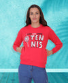 HiFlyers Women Red Regular Fit Printed Round Neck Sweatshirt