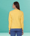 HiFlyers Women Yellow Regular Fit Printed Round Neck Sweatshirt