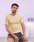 T.T Mens Regular FitPoly Jersey Round Neck Half Sleeve T-Shirt- Ivory