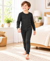 T.T. Boys|Regular Fit|Cotton Rich|With Elastomeric Finish|Soft & Warm Winter Innerwear For Kids|Full Sleeves Top & Bottom Set |Thermal Set||Black