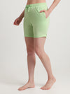 T.T. Women Regular Fit Poly Jersey Solid Short -Green