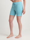 T.T. Women Regular Fit Poly Jersey Solid Short -Turquoise