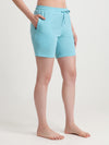 T.T. Women Regular Fit Poly Jersey Solid Short -Turquoise