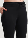 T.T. Women Regular Fit Poly Jersey Solid Capri -Black