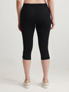 T.T. Women Regular Fit Poly Jersey Solid Capri -Black