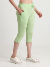 T.T. Women Regular Fit Poly Jersey Solid Capri -Green