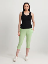 T.T. Women Regular Fit Poly Jersey Solid Capri -Green