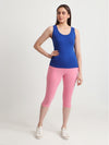 T.T. Women Regular Fit Poly Jersey Solid Capri -Pink