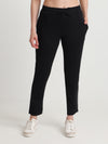 T.T. Women Regular Fit Poly Jersey Solid Trackpant -Black