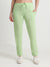 T.T. Women Regular Fit Poly Jersey Solid Trackpant -Green