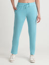 T.T. Women Regular Fit Poly Jersey Solid Trackpant -Turquoise