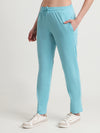 T.T. Women Regular Fit Poly Jersey Solid Trackpant -Turquoise