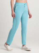 T.T. Women Regular Fit Poly Jersey Solid Trackpant -Turquoise