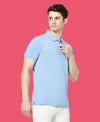 HiFlyers Men'S Solid Regular Fit Polo T-Shirt With Pocket -Light Sky Blue