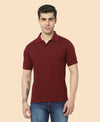 T.T. Men'S Solid Sinker Polo Tshirts With PocketMaroon