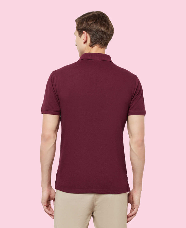 HiFlyers Men'S Solid Tshirts With Pocket Maroon