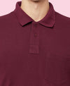 HiFlyers Men'S Solid Tshirts With Pocket Maroon