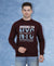 HiFlyers Mens Maroon Slim Fit Printed Round Neck Sweatshirt