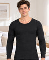T.T. Men Regular Fit Cotton Rich With Elastomeric Finish Thermal Top Pack Of 2-Black