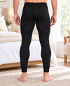 T.T. Men Regular Fit Cotton Rich With Elastomeric Finish Thermal Trouser Pack Of 2-Black