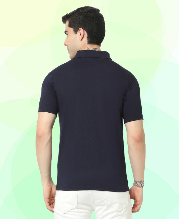 T.T. Men'S Solid Sinker Polo Tshirts With PocketNavy