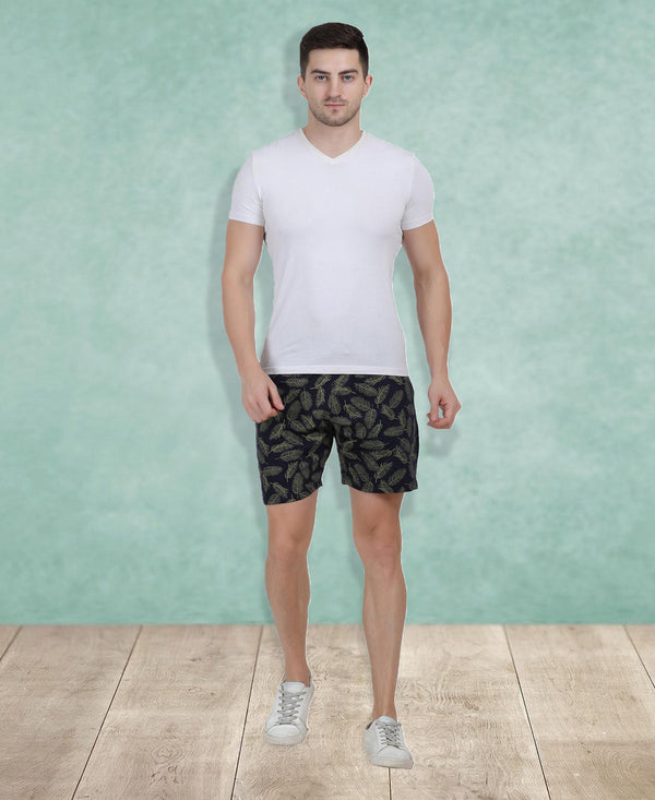 Tt Men'S Cotton Printed Bermuda / Shorts Navy Blue
