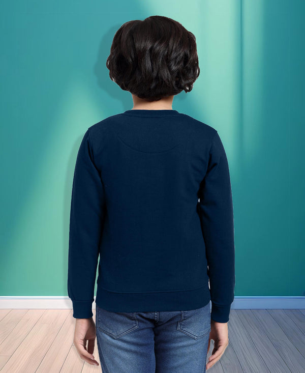 HiFlyers Boys Regular Fit | Premium Cotton Fleece |Full Sleeves|Round Neck|Trendy Winter Wear| Sweatshirts For Boys And Girls -Airforce