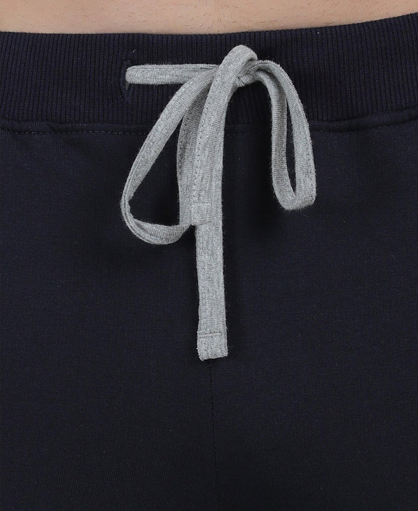 HiFlyers Mens Navy Slim Fit Solid Terry Joggers