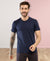 T.T. Men Eco Friendly (Cotton Rich) Recycled Fabric Solid Round Neck Regular Fit Navy