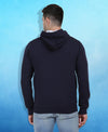 HiFlyers Mens Navy-White Regular Fit Printed Sweatshirt With Hood And Zipper