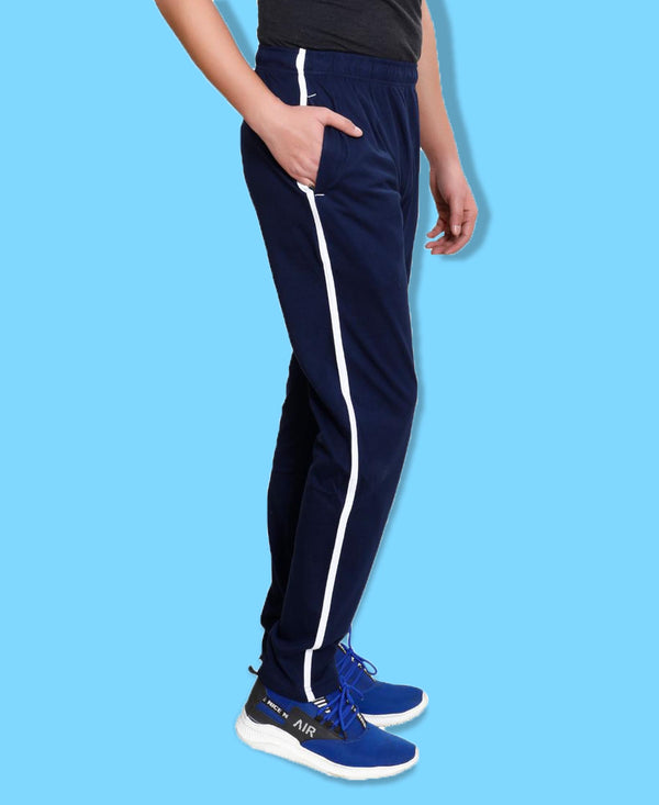 T.T. Men Cotton Track Pants -Navy