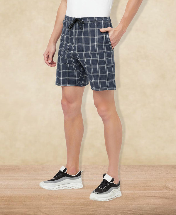 T.T. Men Cool Check Shorts Pack Of 1 Nvy