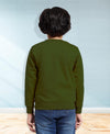 HiFlyers Boys Regular Fit | Premium Cotton Fleece |Full Sleeves|Round Neck|Trendy Winter Wear| Sweatshirts For Boys And Girls -Olive