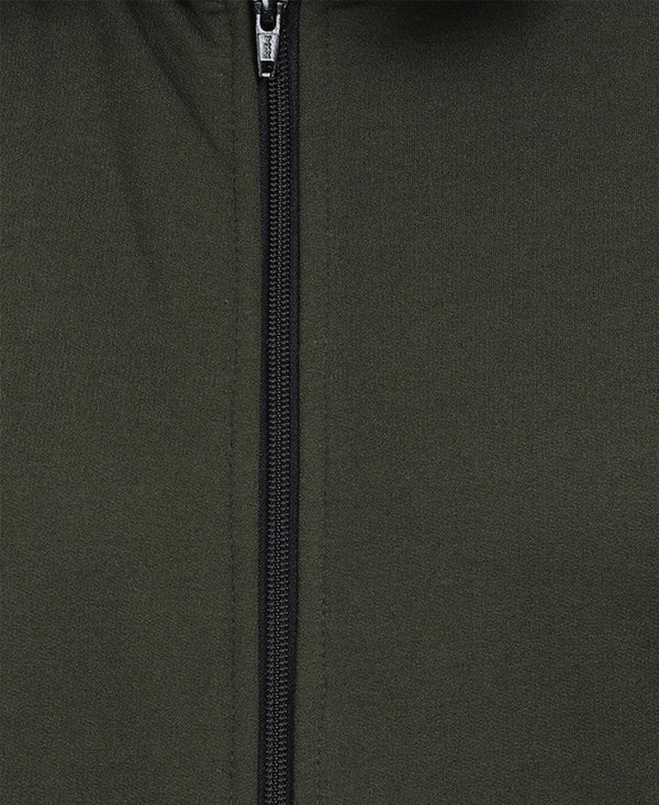 HiFlyers Mens Olive Regular Fit Solid Fleece Tracksuit