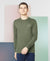 T.T. Men Olive Cotton Polyster Regular Fit Solid Sweatshirt Style Tshirt