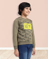 HiFlyers Boys Regular Fit | Premium Cotton Fleece |Full Sleeves|Round Neck|Trendy Winter Wear| Sweatshirts For Boys And Girls -Green