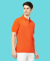 HiFlyers Men'S Solid Regular Fit Polo T-Shirt With Pocket -Orange