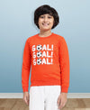 HiFlyers Boys Regular Fit | Premium Cotton Fleece |Full Sleeves|Round Neck|Trendy Winter Wear| Sweatshirts For Boys And Girls -Orange