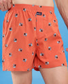 HiFlyers Men Regular Fit Printed Super Combed Cotton Woven Boxer Short Pack Of 1 Orange