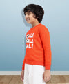 HiFlyers Boys Regular Fit | Premium Cotton Fleece |Full Sleeves|Round Neck|Trendy Winter Wear| Sweatshirts For Boys And Girls -Orange