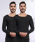 T.T. Men Regular Fit Cotton Rich With Elastomeric Finish Thermal Top Pack Of 2-Black