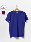 T.T. Men'S Eco Friendly (Cotton Rich) Recycled Fabric Solid Regular Fit Round Neck T-Shirt Pack Of 2 -Maroon-Navy