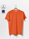 T.T. Men'S Eco Friendly (Cotton Rich) Recycled Fabric Solid Regular Fit Round Neck T-Shirt Pack Of 2 -Steel Grey-Orange