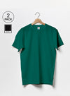 T.T. Men'S Eco Friendly (Cotton Rich) Recycled Fabric Solid Regular Fit Round Neck T-Shirt Pack Of 2 -Black-Bottle Green