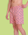 HiFlyers Men Printed Cotton Boxer Short Dark Pink